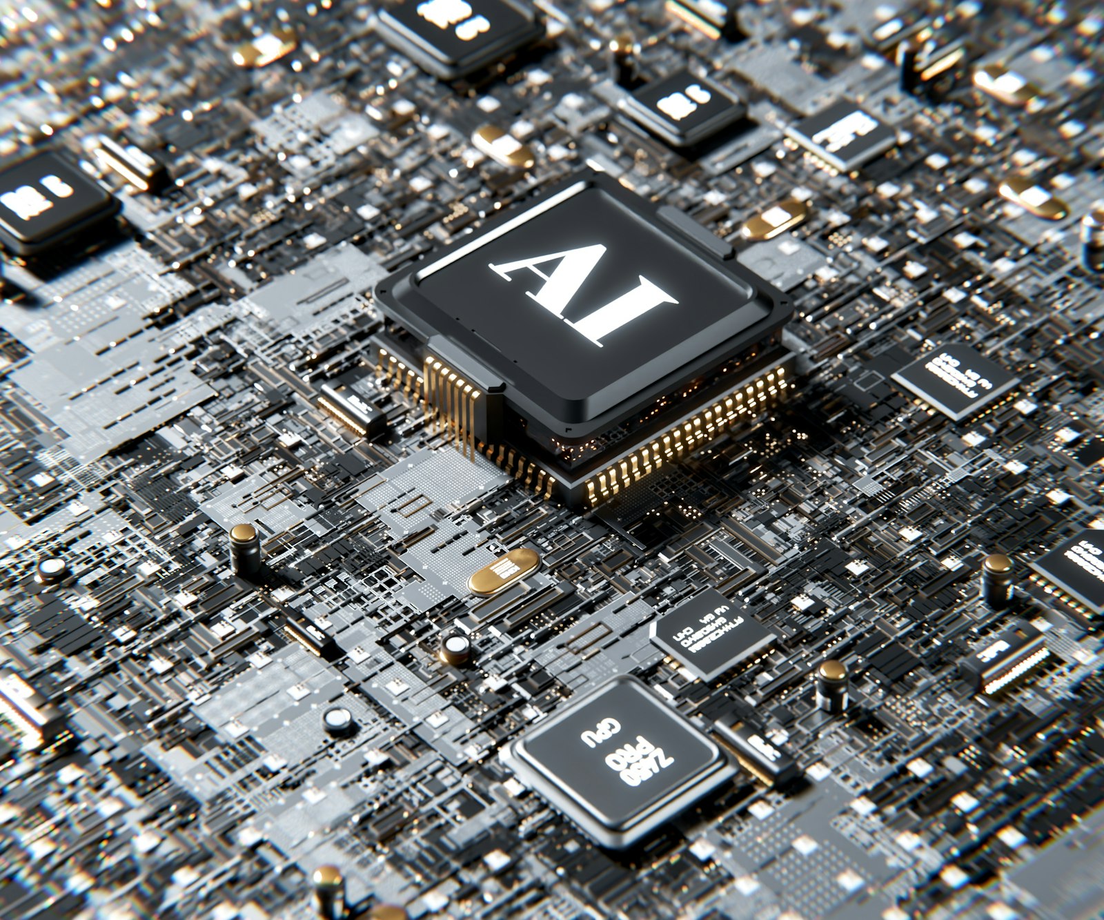 AI SEO: Computerchip mit dem Buchstaben A als Symbol für künstliche Intelligenz