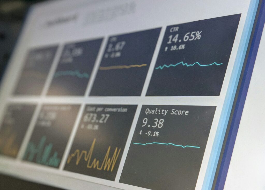 AI Overviews: Monitoring-Bildschirm mit Kennzahlen zur Klickrate