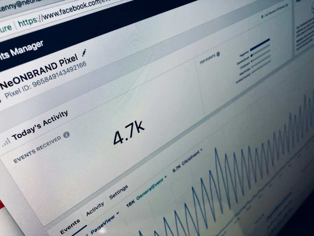 Google Ads KI: Bildschirm mit Kennzahlen eines Dashboards