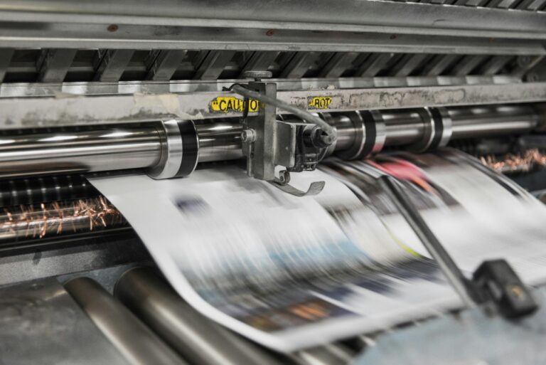 Digital PR: Druckmaschine als Symbol für Presse- und Medienarbeit