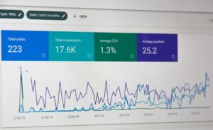 Monitor mit Website-Statistiken